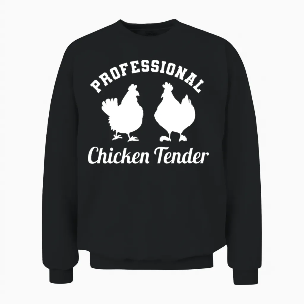 Professional Chicken Tender Funny Food Lover Unisex Sweatshirt in Black