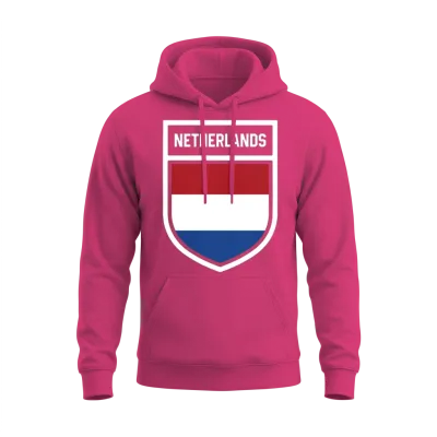 Netherlands - National Flag in the Coat of Arms Unisex Hoodie - Heliconia