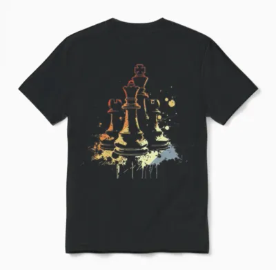 Chess Pieces Graffiti Unisex T-Shirt - Black