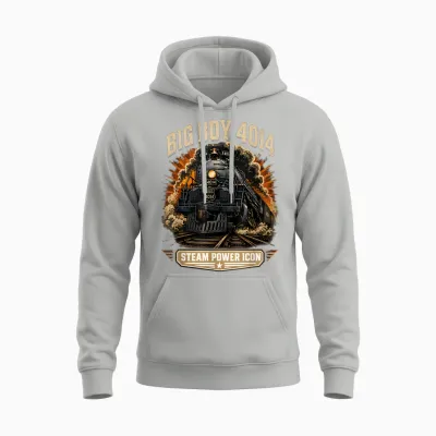 Big Boy 4014 Steam Engine Locomotive Train Vintage Railroad Unisex Hoodie - Ash