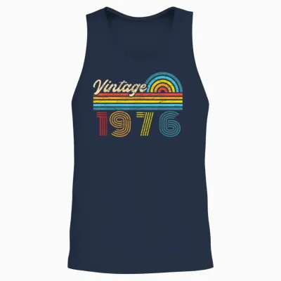 Original 1976 Vintage Anniversaire 50 Ans Pour Hommes Femmes Unisex Tank Top - Navy