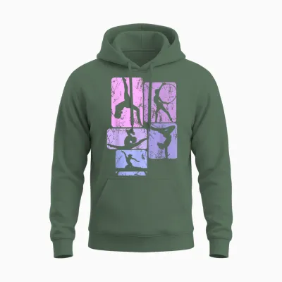 Turnerin Turnen Gymnastik Kinder Mädchen Damen Unisex Hoodie - Military Green