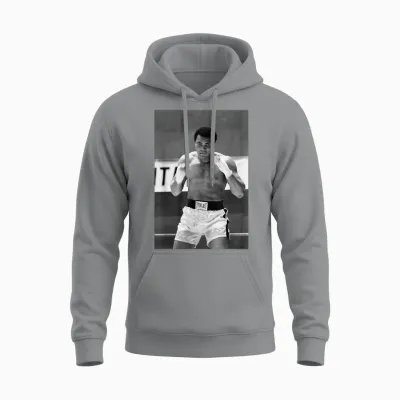 Muhammad Ali Training Deer Lake Leon Spinks Boxing Combat Unisex Hoodie - Sport Grey