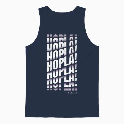Hopla! Alsatian Vocabulary Gift Idea Alsace Alsatian T-Shirt, Black, S Unisex Tank Top - Navy