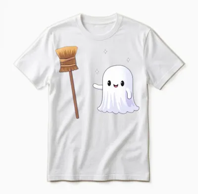 Funny Ghost Unisex T-Shirt - White