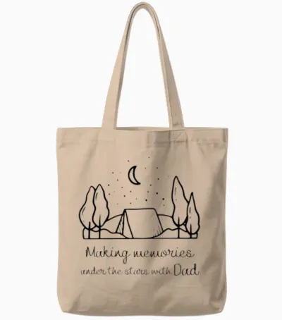 Camping with Dad Tote Bags - Natural