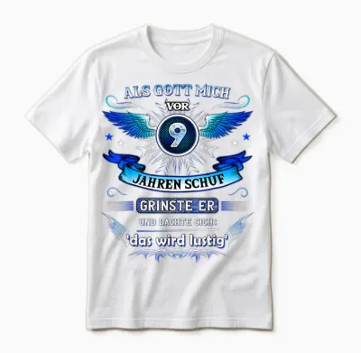 Als Gott Mich Vor 9 Jahren Schuf Grinste Er 9. Geburtstag Unisex T-Shirt - White