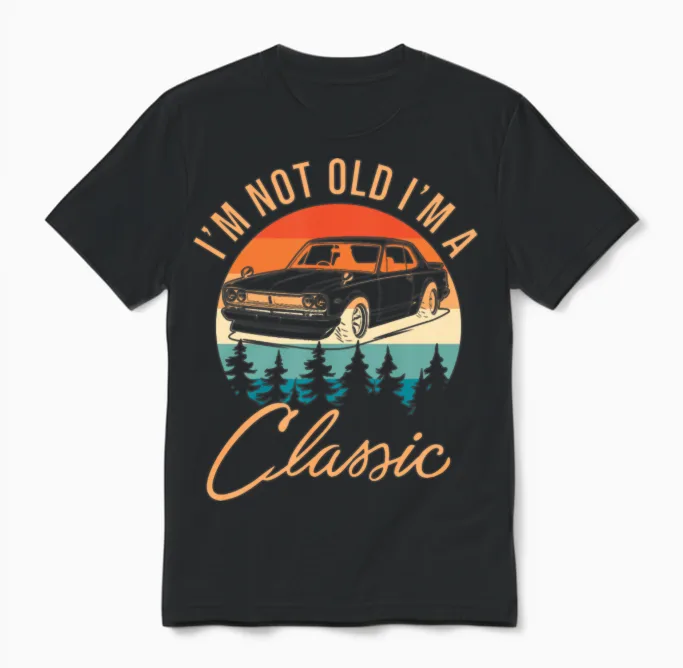 Retro Fashion Unisex T-Shirt in Black