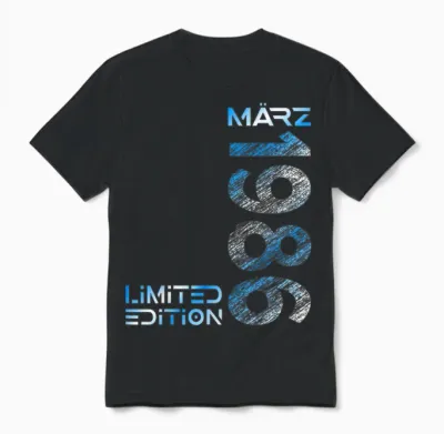 March 1986 Man Woman 40th Birthday Limited Edition Unisex T-Shirt - Black