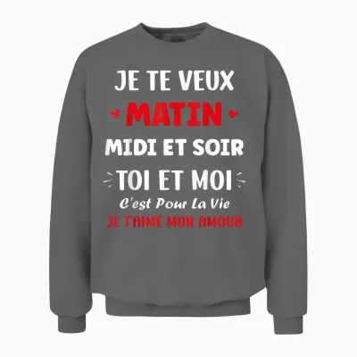 Couple You Is the Love of My Life I Love You My Love Unisex Sweatshirt - Graphite Heather