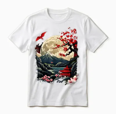 Japanese Aesthetic Asia Japan Style Streetwear Dragon T-Shirt, Black Unisex T-Shirt - White