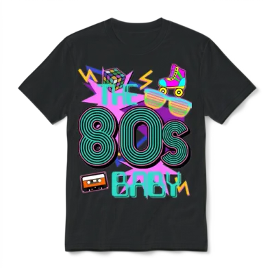 Retro 1980 80s Unisex T-Shirt - Black