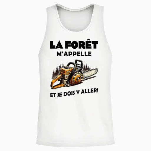The Forest Calls Me and I Gotta Go T-Shirt, White, S Unisex Tank Top - White