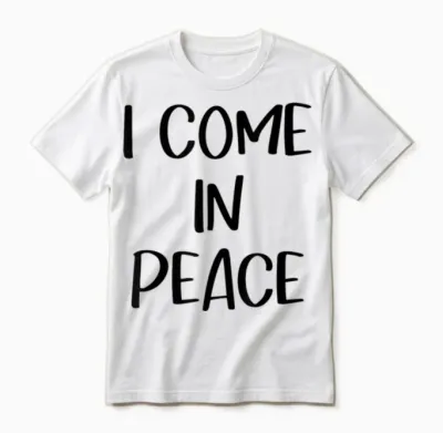 I Come in Peace I'm Peace Couple Matching Unisex T-Shirt - White