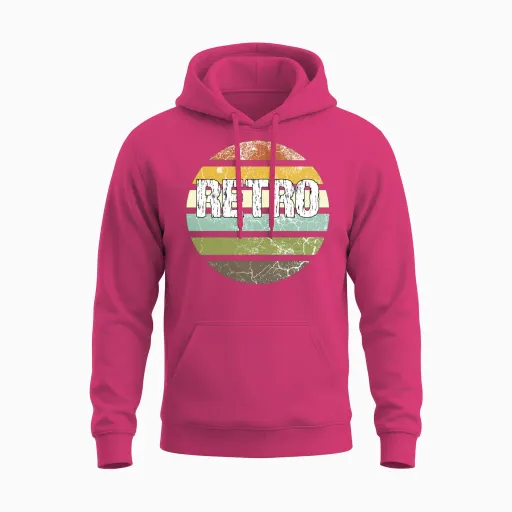 Retro Unisex Hoodie in Heliconia