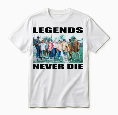 The Sandlot "legends Never Die" Quote Official 1993 Movie Unisex T-Shirt - White