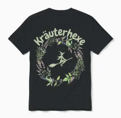 Herbal Witch Melissa Lavender Forest Flowers Herbs Witch Women's T-Shirt, Black Unisex T-Shirt - Black