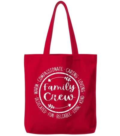 Family Crew Life Making Memories Happy Matching Tote Bags - Red