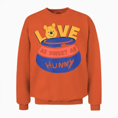 Amazon Essentials Winnie the Pooh Love as Sweet as Hunny Valentine's Day Unisex Sweatshirt - Orange