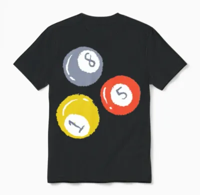 3 Billiards Ball Unisex T-Shirt - Black