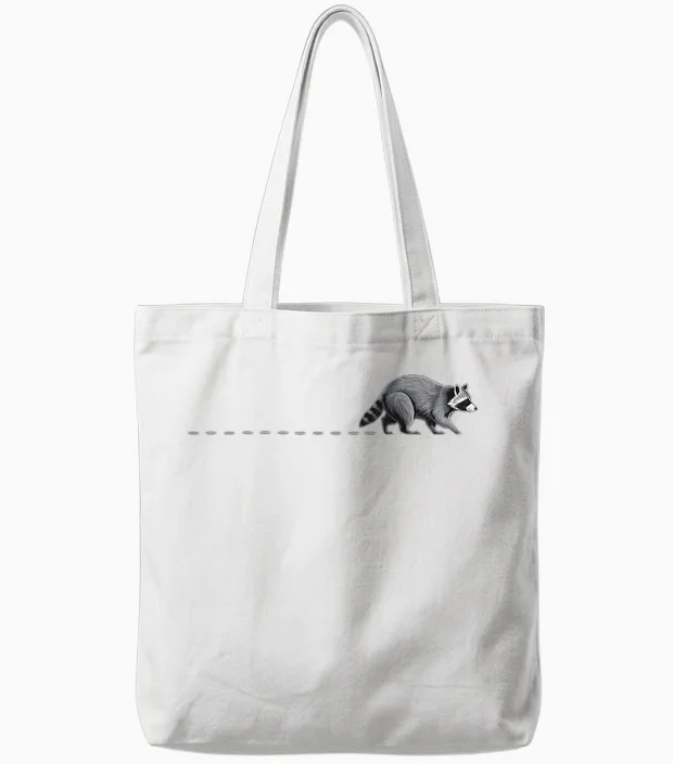 Waschbären Spuren Waschbärspur FuĂabdrĂźcke Tatzen Waschbär Tote Bags in White