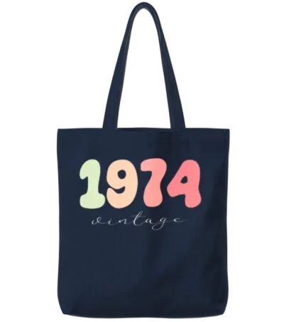Birthday 1974 Vintage Tote Bags - Navy
