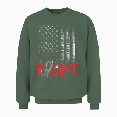 Parkinsons Disease Awareness Us Flag Warrior Unisex Sweatshirt - Military Green