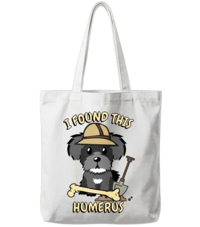 Funny Schnauzer Is an Archaeologist Tote Bags - White