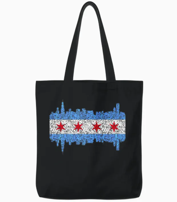 City of Chicago Chicago City Tote Bags in Black