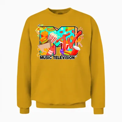 Mademark X Mtv - Music Television - Fast Food Lovers Unisex Sweatshirt - Gold