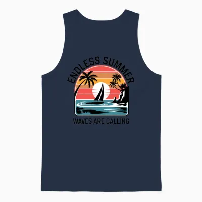 Waves Are Calling 2 Unisex Tank Top - Navy