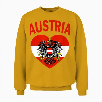 I Love Austria T-Shirt österreichisches Herz-T-Shirt Unisex Sweatshirt - Gold