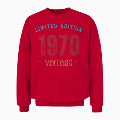 Vintage 1970 Limited Edition 1974 53th Birthday Unisex Sweatshirt - Red