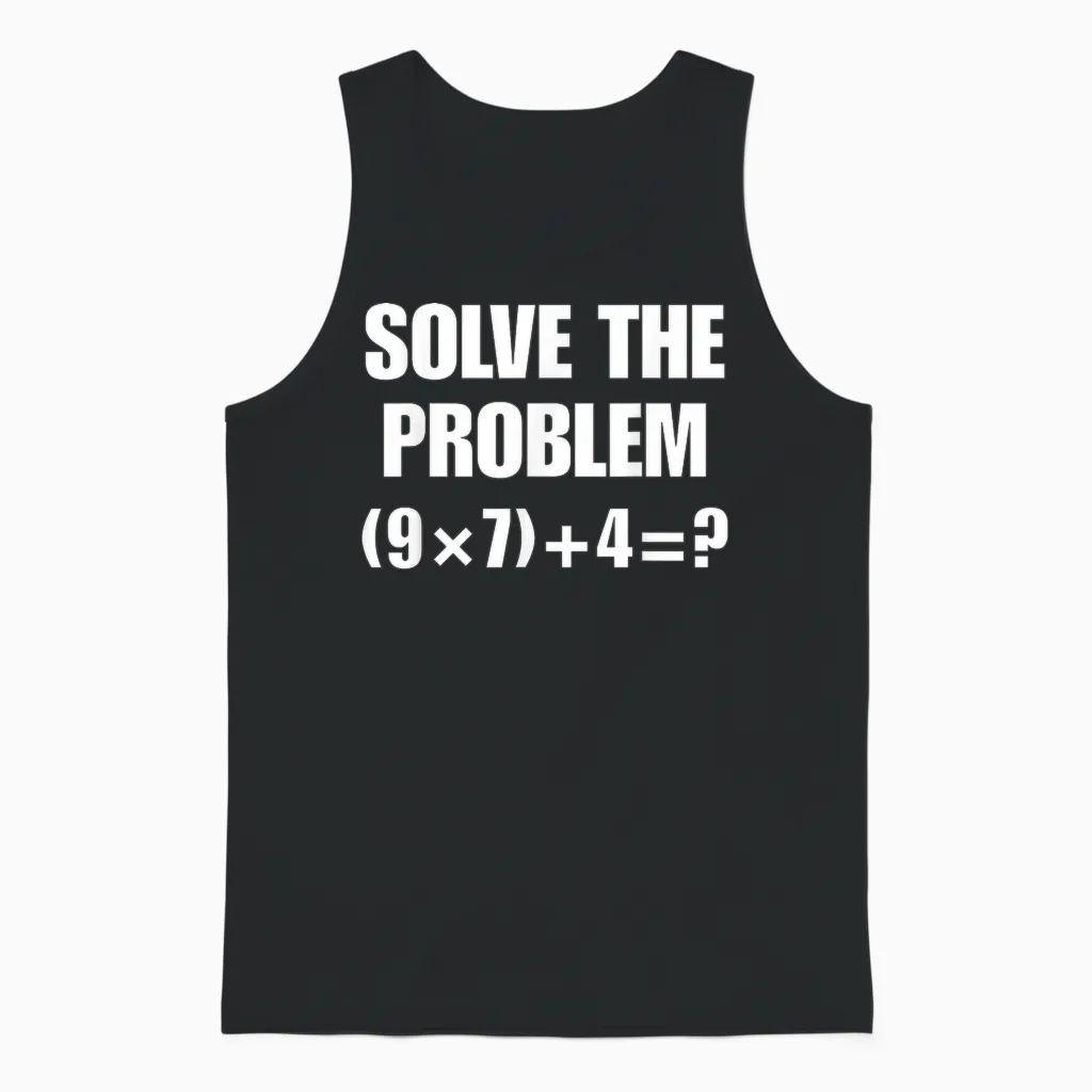 Funny 67 Meme Pemdas Elementary Math Teacher Brainrot Joke Unisex Tank Top in Black