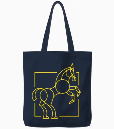 Horse Logo Tote Bags - Navy