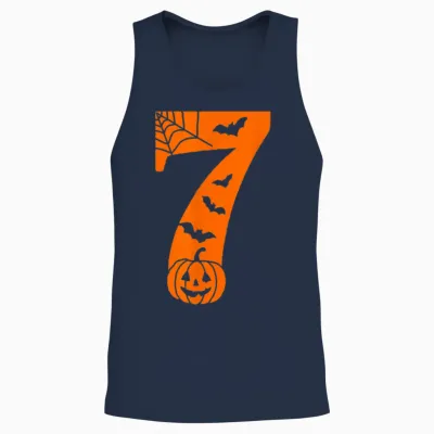 Number 7 Funny Meme Saying 6 7 Six Seven Halloween Costume Unisex Tank Top - Navy