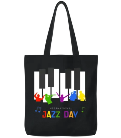 Jazz Music Improvisation Festival Tote Bags - Black