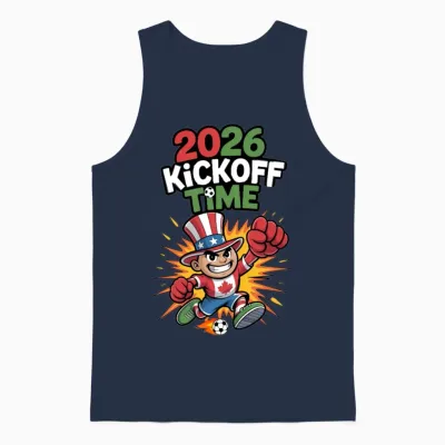 World 2026 Kickoff Time Unisex Tank Top - Navy