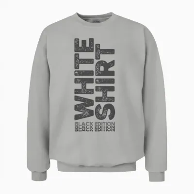Weißes Shirt Schwarze Edition White Shirt Black Edition Langarmshirt Unisex Sweatshirt - Ash