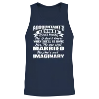Accountant - Accountant's Husband Is Working Unisex Tank Top - Navy – 2