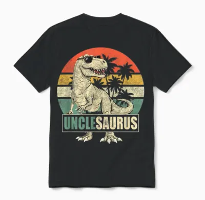 Unclesaurus T-Rex Onkel - Dinosaurier-Familie Unisex T-Shirt - Black