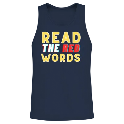 Read the Red Words Unisex Tank Top - Navy