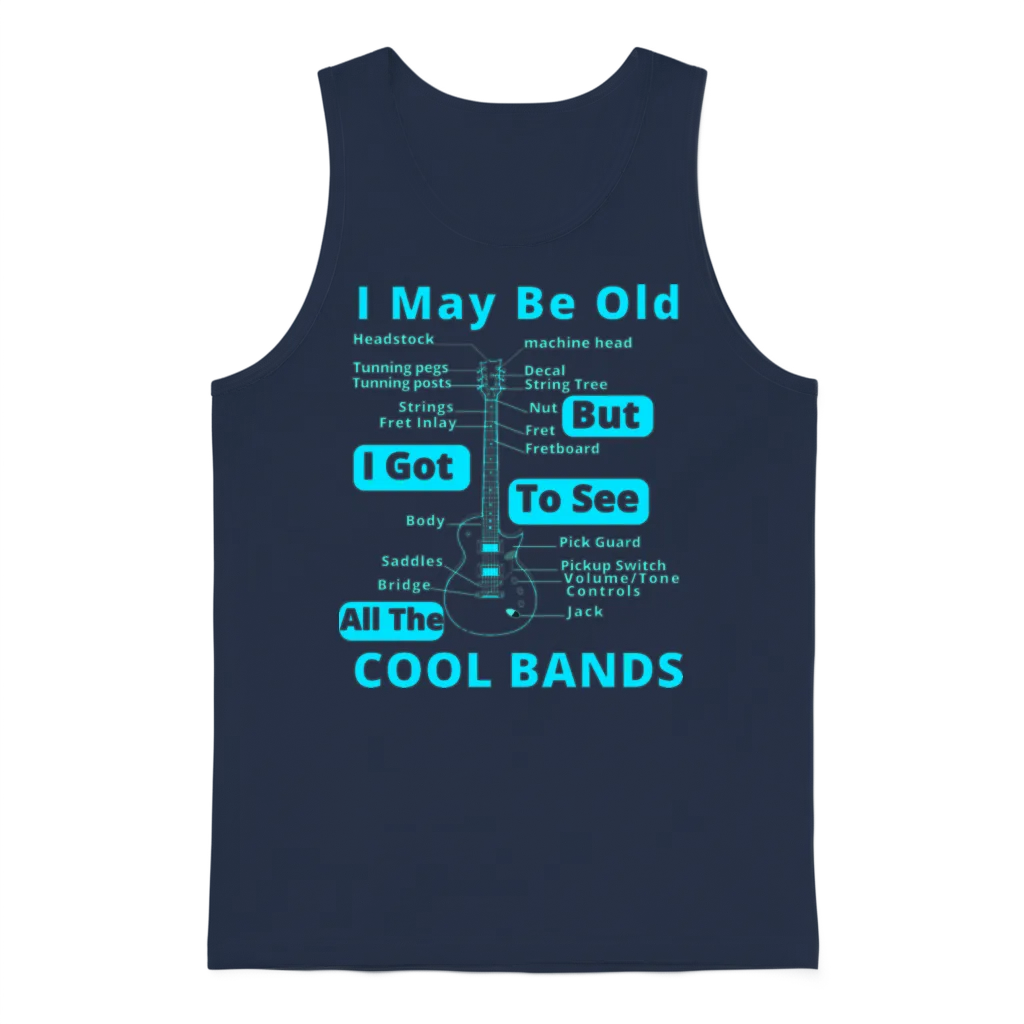 Funny Cool Bands Quote - Funny Guitar Player Unisex Tank Top - Navy
