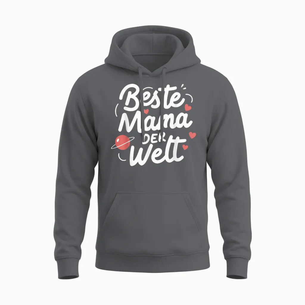 Beste Mama Der Welt Muttertag Geburtstag Mutter Sohn Tochter Unisex Hoodie in Charcoal