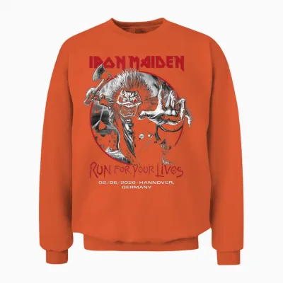Iron Maiden Run for Your Lives Tour 2026 Hannover Unisex Sweatshirt - Orange