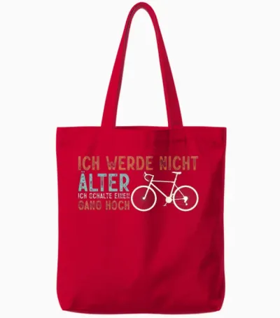 Funny Bicycle Rider I Will Not Older Tote Bags - Red