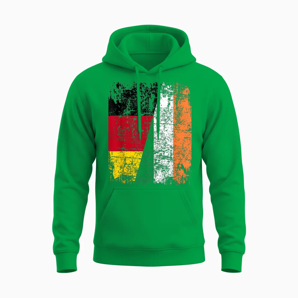 Irland Deutschland Flagge | Damen Herren Kinder | Irland Unisex Hoodie in Irish Green