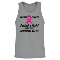 Breast Cancer Picked a Fight with the Wrong Girl Unisex Tank Top - Sport Grey – 2