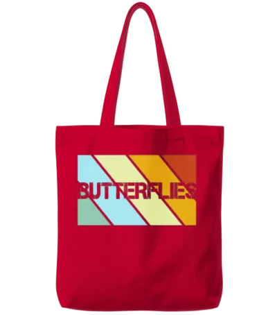 Butterfly Retro Tote Bags - Red