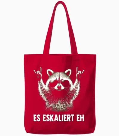 Es Eskaliert Eh Eskalation Waschbär Meme Racoon Tote Bags - Red